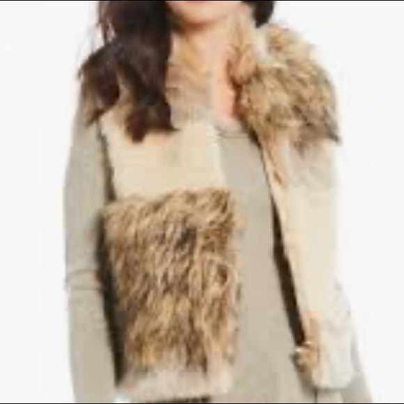 Reba Faux Fur Vest NWT - Picture 3 of 7